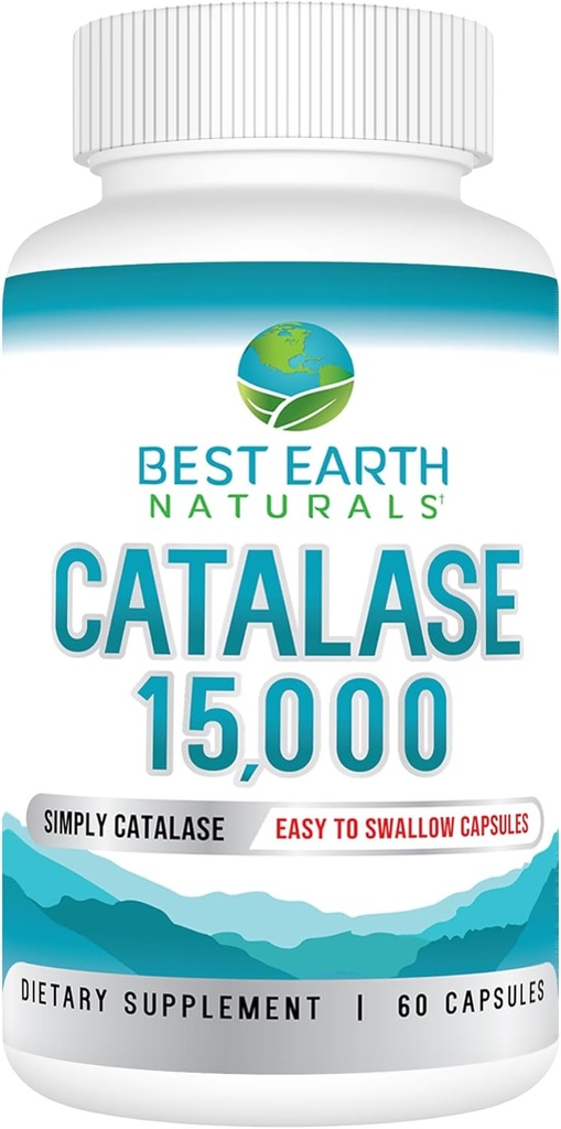 Best Earth Naturals Catalase Supplement 15.000 - Hår Kosttilskud til stærkt hår - 60 kapsler (60- Day Supply)