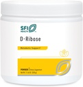 Klaire Labs SFI Health D-Ribose Poudre - Métabolisme énergétique et soutien cardiovasculaire - Supplément D-Ribose hypoallergénique avec goût doux naturel - Mélanger dans l'eau ou le jus (300g / 10.58oz)