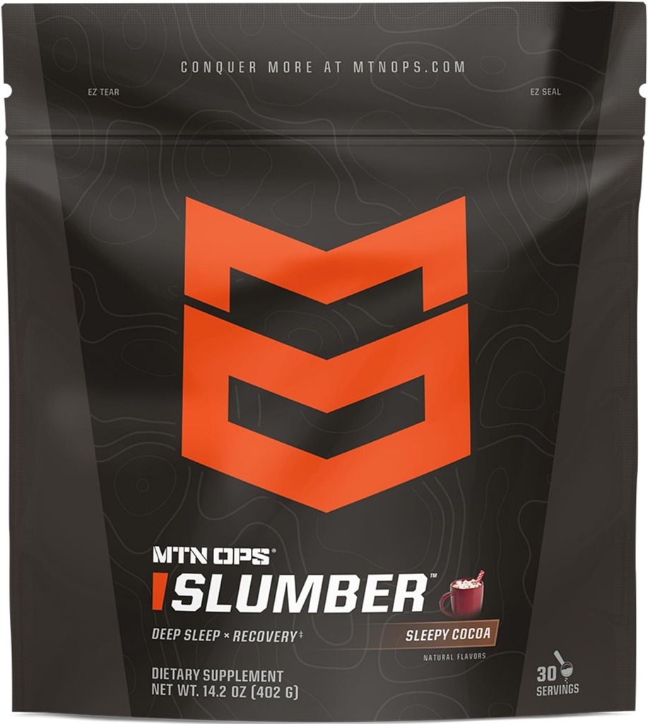 MTN OPS Slumber Sleep Aid for Muscle Recovery & Deep Sleep, Sleepy Cocoa Sleep Support Toz İçecek Mix, 30 Hizmet