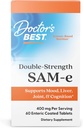 Doctor's Best SAM-e 400 mg, Vegan, Gluten Free, Soy Free, Mood and Joint Support, 60 comprimidos entéricos revestidos