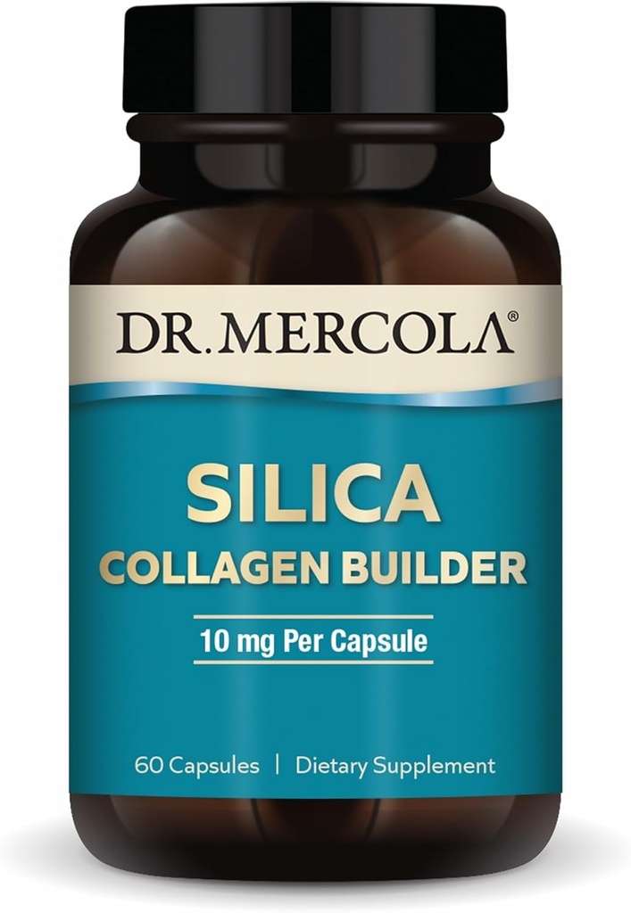 Dr. Mercola Siliciu Colagen Constructor - Plant-Based Siliciu Supliment pentru a sprijini pielea, parul, unghii si sanatatea osului - non-GMO, gluten-Free & Soy-Free - 60 capsule (60 Servings)