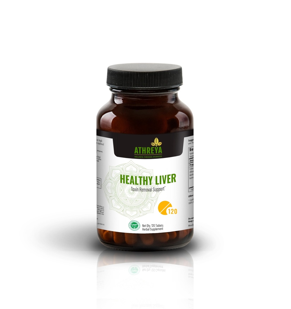 Athreya Herbs Healthy Liver Tablets | 120 Tablets | Ayurvedic Herbal Blend Supports Toxin Removal | Supports Liver Care | Maintain Liver-Immune| Vegan, Non-GMO | 30 Day Supply