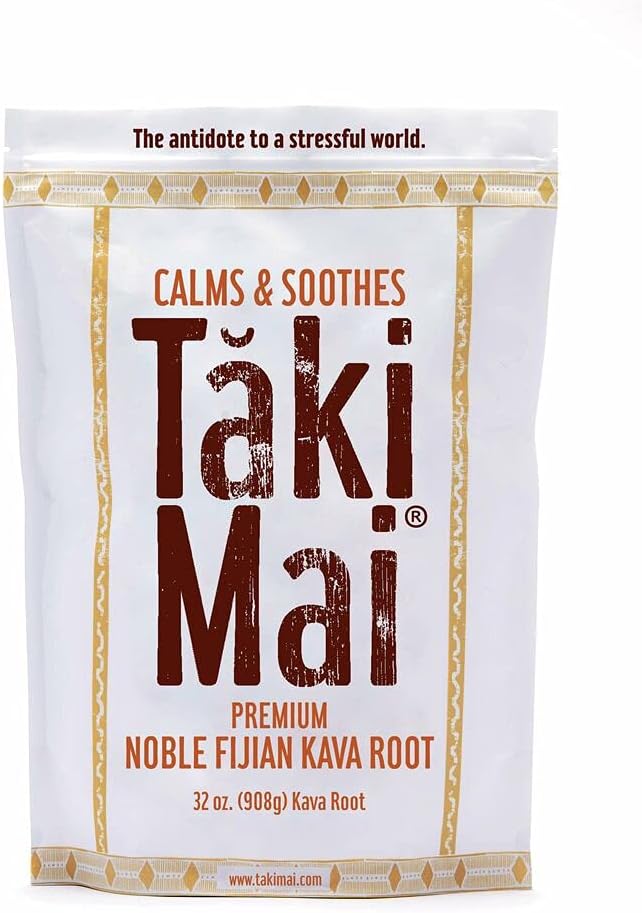 Taki Mai Noble Kava Kava Root Powder 32oz – Autêntico Grind Tradicional, Relaxamento Natural à Noite, Noites descansadas e Rituais Calmo, 100% Nobre Kava Puro