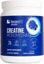 LeanFit Sport CREATINE MONOHYDRATE Powder, Unflavored - Informert Valg Certified, Micronized & Pharmaceutical Grade Kreatin, Glutenfri, Vegan – 5g Kreatin Per Serving, 100 Services, 17.64oz Tub