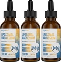 Hochfeste Liposomale Magnesiumtropfen, leicht absorbierte Chelatformen von Magnesiumbisglycinat und Magnesium Gluconat, Unterstützt - Schlafhilfe, Stress, Stimmung, Gut - 60ML Lemon Flavored Liquid Drops