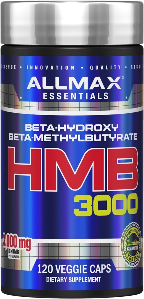 ALLMAX HMB 3000 (120 Veggie капсули) - Поддържа мускулната сила и намалява мускулната разбивка - без GMO, без глутен - 30 Сервиз