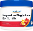 Nutricost Magnézium-biszglicinát por (gyümölcspuncs, 250 gramm) - kelált magnézium-kiegészítés