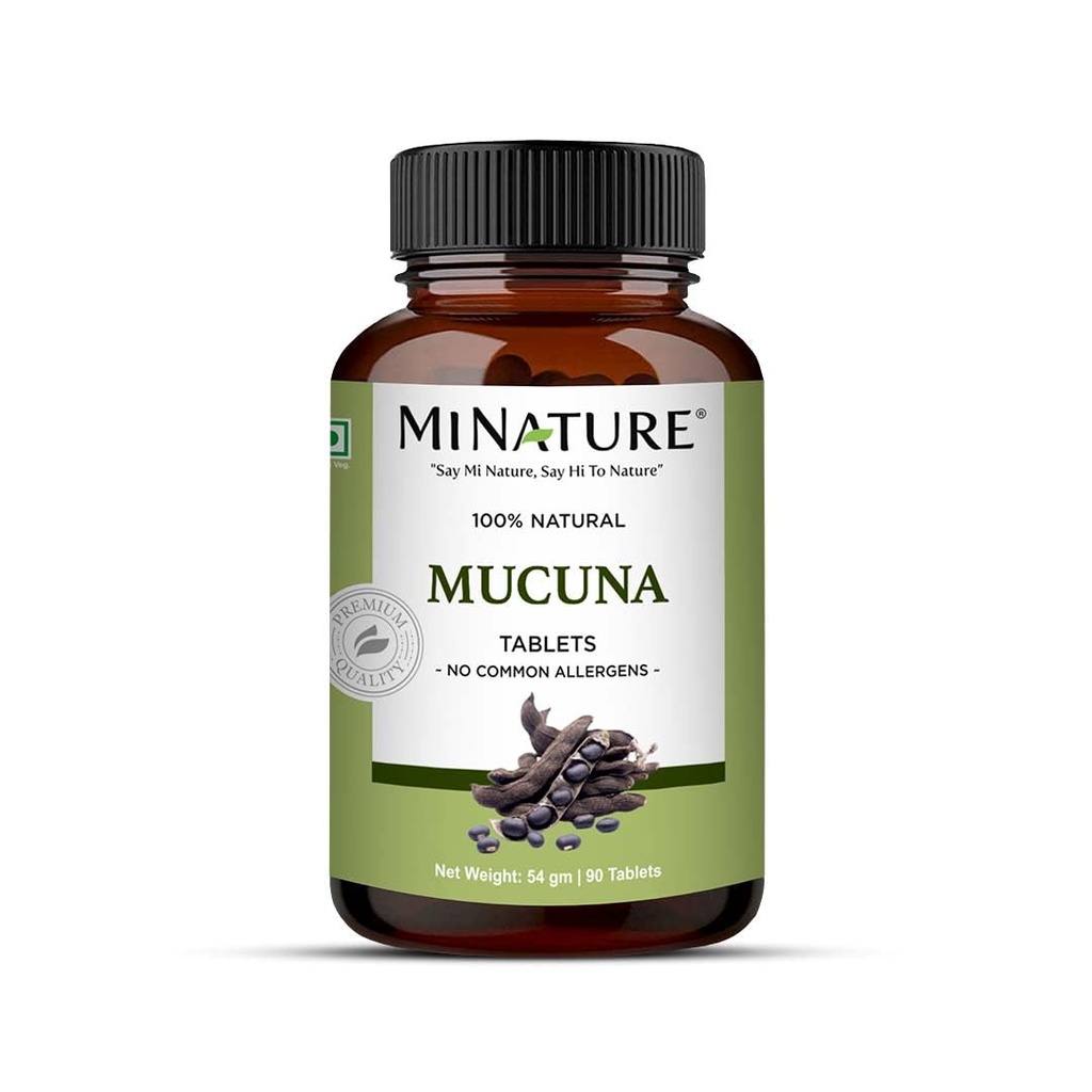 Mucuna tablets by mi nature| | Pure & Natural herb | Free from chemical & Preservative| Plant Based Gluten Free |90 Tablet, 45 Days Supply 1000mg
