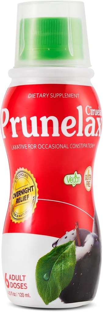 Prunelax Ciruelax Reguler Liquid Laxative - Gentle Relief for Occasional Constipation, made with Natural Senna, Predictable Relief, Gluten- Free, Works in just 8 sampai 12 Hours - 4.05 flf oz