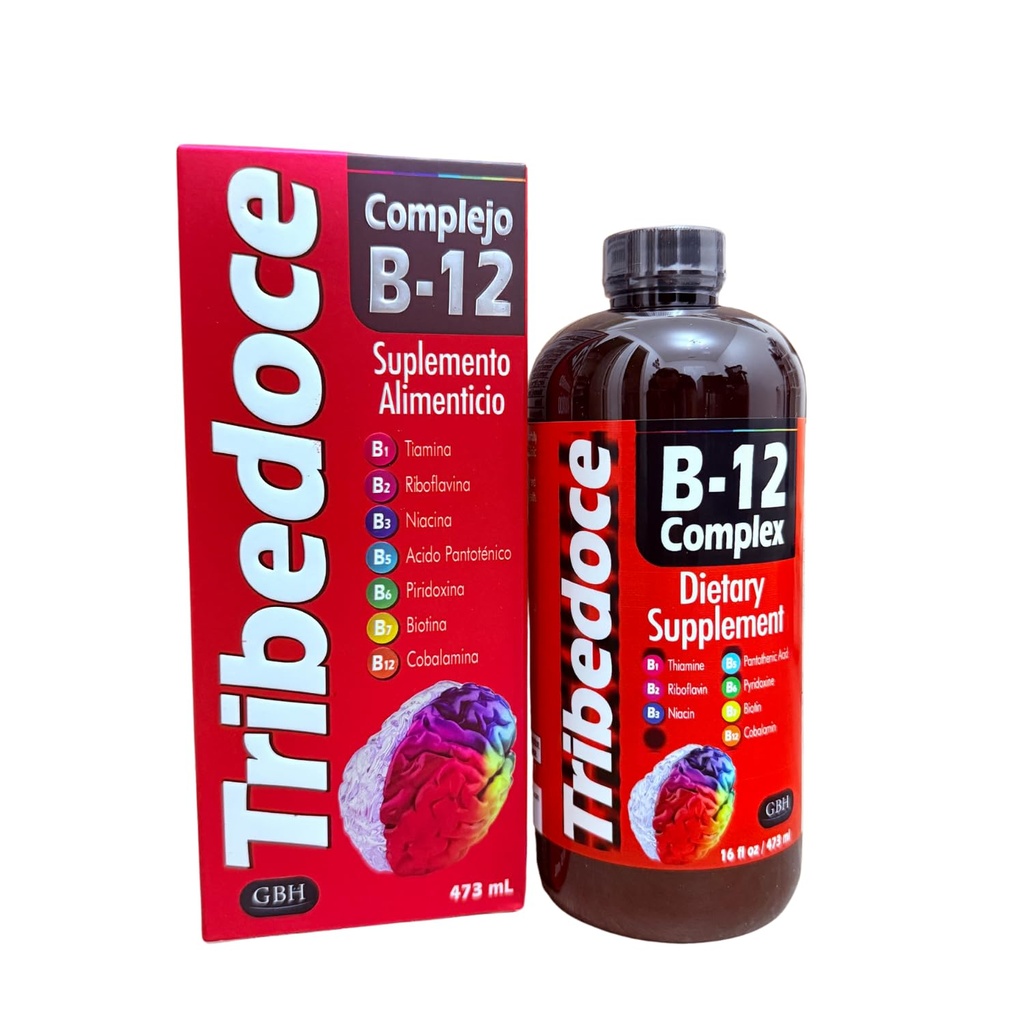 B-12 Complex Liquid Dietary Supplement - High Potency Vitamin B Complex with Thiamine, Riboflavin, Niacin, Pantothenic Acid, Pyridoxine, Biotin, and Cobalamin, Non-GMO, Gluten Free, 16 fl oz