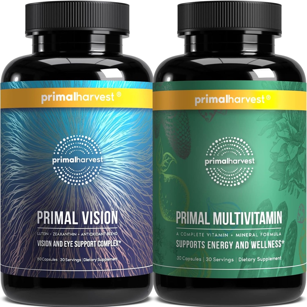 Primal Harvest Multivitamin & Primal Vizyon - Temel Vitaminlerle Günlük Sağlık ve Göz Sağlığı için Tam Destek