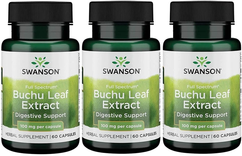 Swanson Buchu lapų - 4: 1 ekstraktas - žolių priedas - (60 kapsulės, 100 mg kiekvienas) 3 Pack
