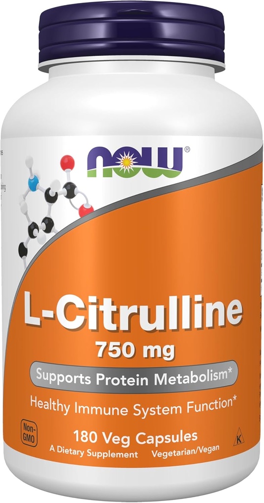 Sekarang Makanan Suplemen, L- Citrulline 750 mg, Menyediakan Protein Metabolisme *, Asam Amino, 180 Veg Capsules