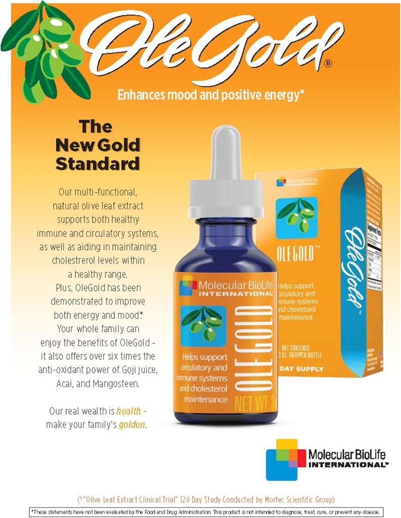 OleGold- Liquid Olive Leaf Extract - Hydroxytyrosol, Tyrosol " Oleuropein