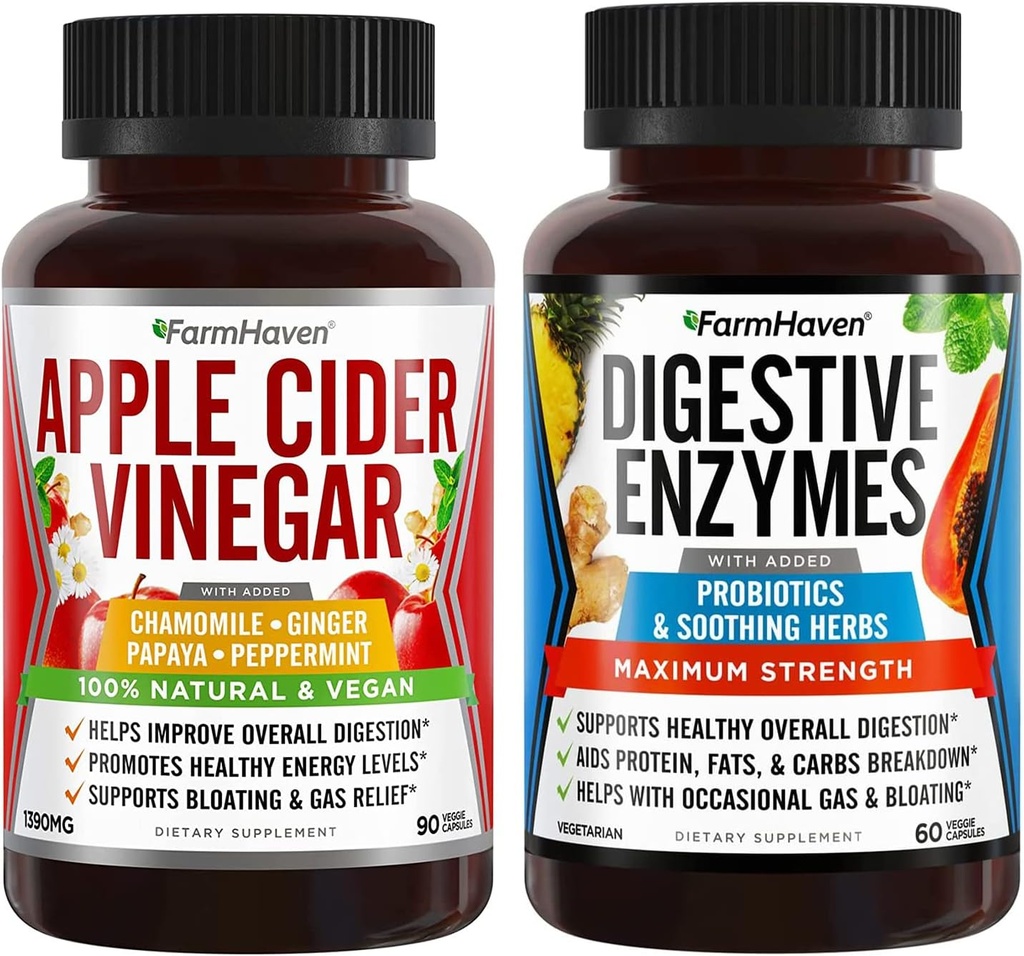 FarmHaven Apple Cider Vinegar Capsules з Ginger & Дайджест Enzymes з 18 Пробіотики & трави