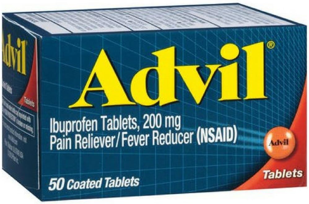 Advil Hine Reliver/Fever dissofter, 200 mg, 50 Coted Tables.