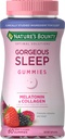 Nature's Bounty Optimal Solutions Gorgeous Sleep Melatonin 5mg Gummies with Collagen, 60 Count, Assorted Fruit Flavors, 30 Total Servings