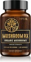 HPD Rx Mushroom Rx Organic Mushroom Extraction Max Immunity Dose, Lion's Mane, Chaga, Reishi, Shiitake Maitake & Turkey Tail Mushrooms
