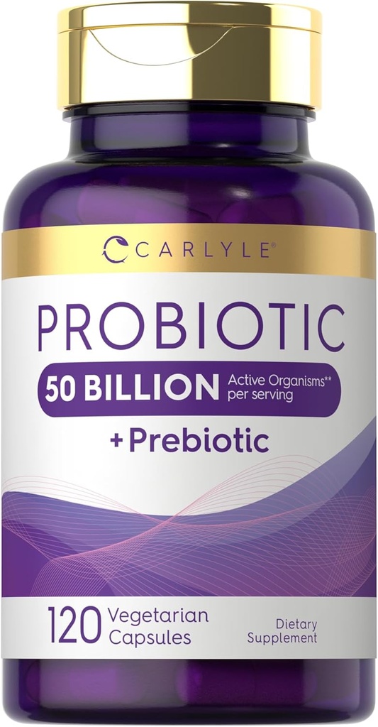 Carlyle Progories with Pregnance 124; 120 Capsules 12.4; 50 Miliar Aktif Organisme 134; Non-GMO & Gluten Free Suplemen