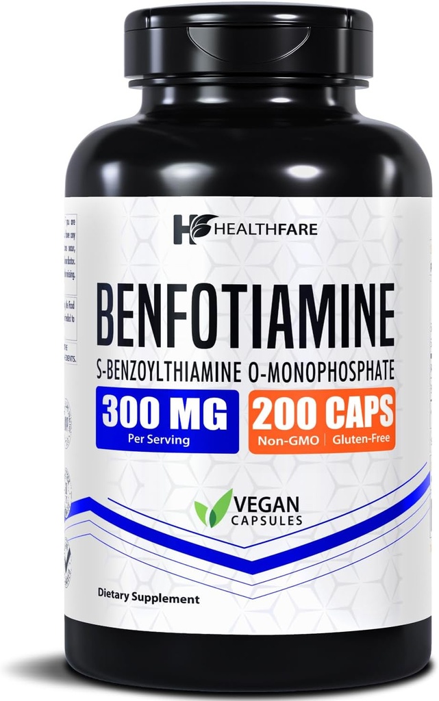 Healthfare Benfotiamine 300 מ"ג | 200 קפסולות Veg | הגדלת Absorption