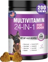 24-in-1 Dog Bitaminak eta gehigarriak 200 Ct Dogs Multivitamin Chewable Contain Chondroitin Probiotics Omega-3 Glucosamine Skin Dogs Coat Heart Joint Gut Liver Brain Eyes Immune Support - Chicken Chicken