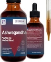 HERBANA MANUFACTURING Ashwagandha Liquid Drops Extracto - Tintura de recuperación muscular - Withania Somnifera cae - Alta potencia