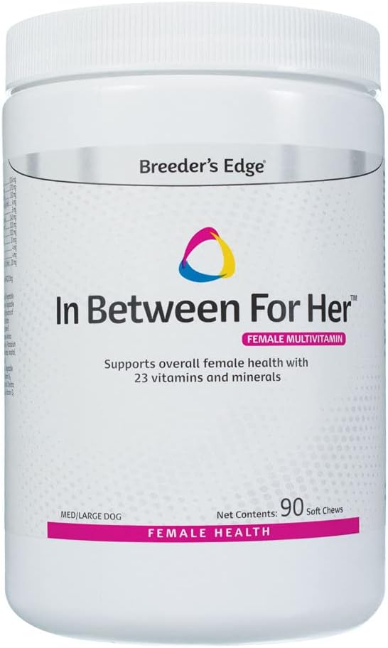 Borda do criador entre para ela, Multivitamino diário para cães e gatos de criação, Preencha Gaps Nutricionais, e Suporta Mães entre a criação, 90 ct Médio & Grande cão