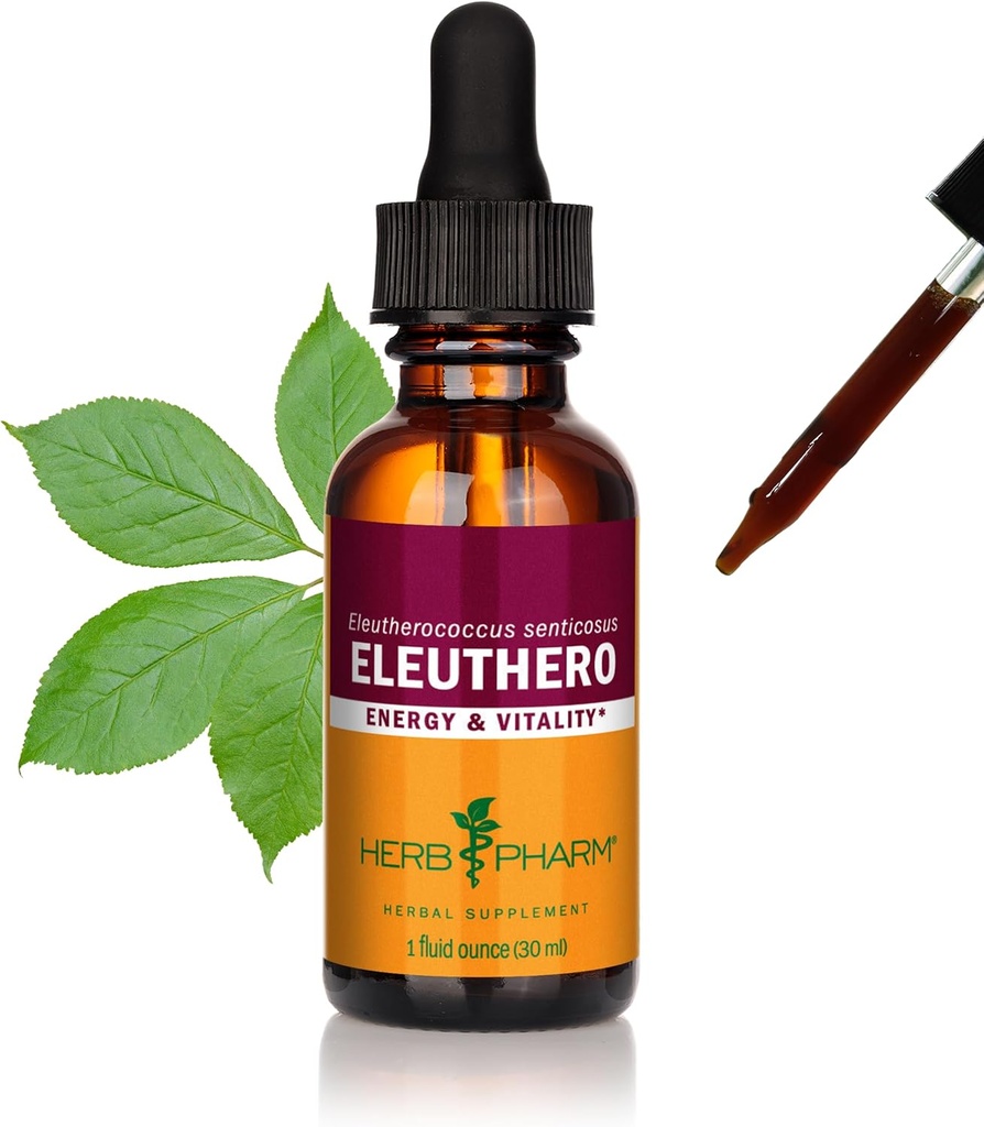 Herb Pharm Eleuthero Juur Vedelikekstrakt energia ja vastupidavuse, roo alkohol, 1 Ounce