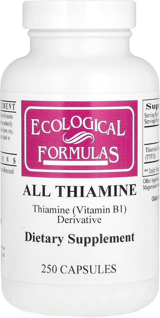 Ecological Formulas All Thiamine, 250 Capsules