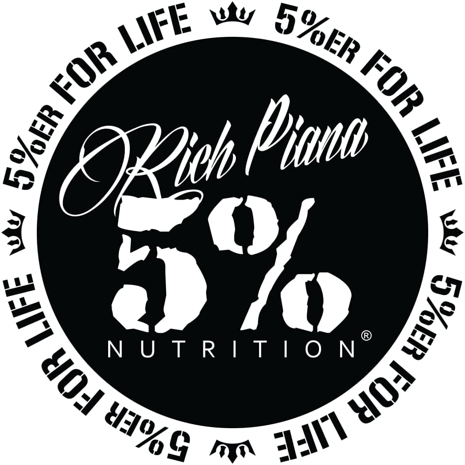 Rich Piana 5% Nutrition 5% ERFORLIFE Musta w/valkoinen Trim 4-tuumainen Circle Decal #2