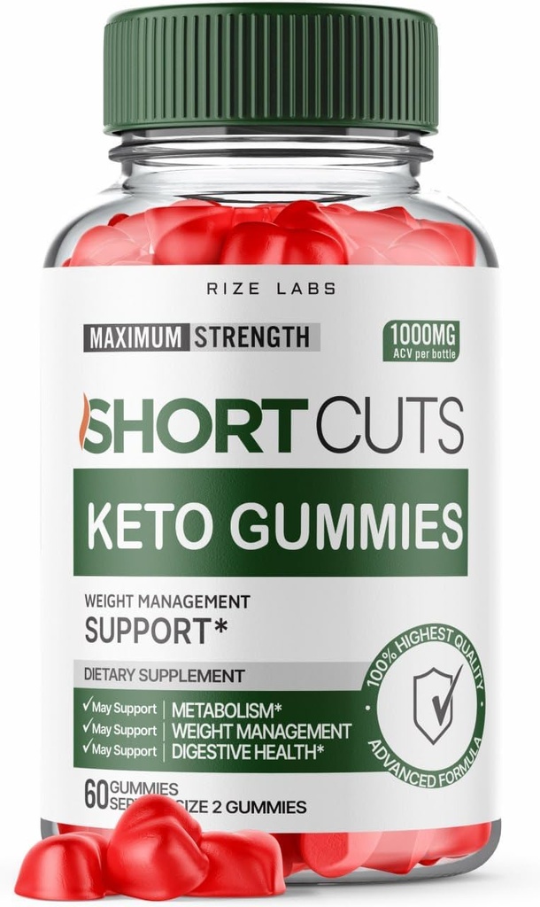 Rize laborok Shortcuts Keto Gumies a fejlett fogyás, Kiegészítése energia és anyagcsere (60 Gumies)