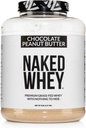 NAKED Whey ciocolată Unt de arahide Iarba Fed Whey Pulbere de proteine, Fără OMG-uri, Fără soia, și Gluten gratuit, Ajutor de creștere și recuperare - 52 Serviri