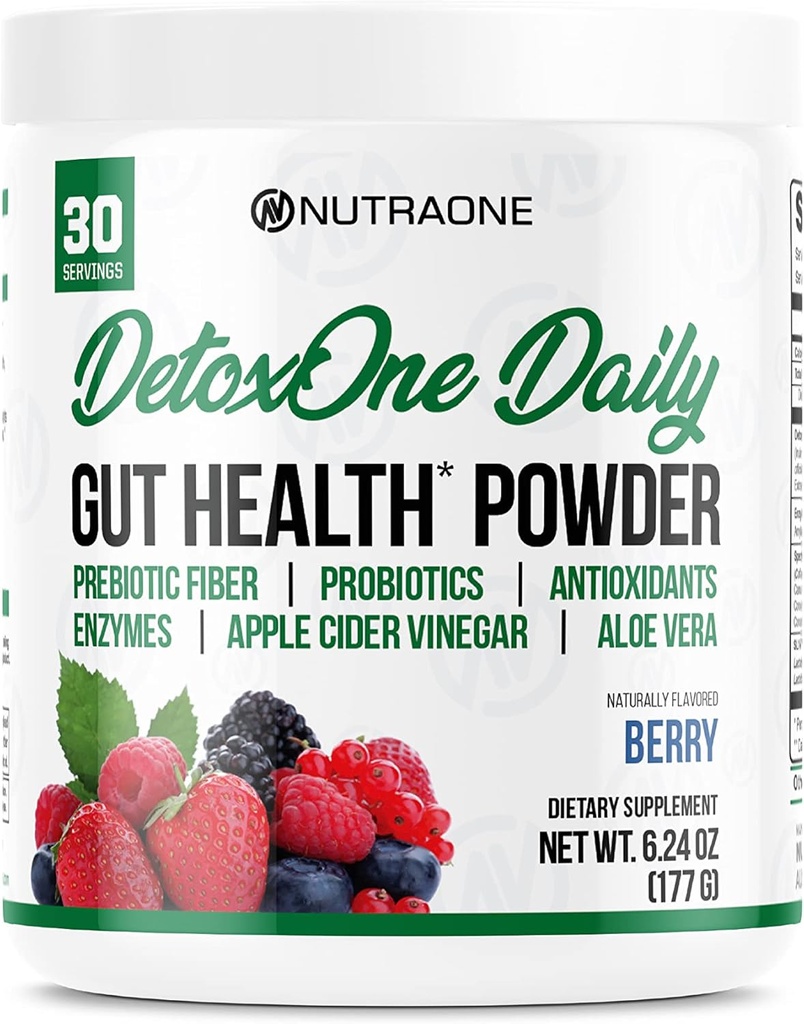 DetoxOne Daily Soolestiku Tervise Pulber Kaalulangus | Daily Detox Cleanse toetab Normaalne / Tervis Seedetrakti funktsiooni * | Soodustab Detoksikatsiooni *, Suurendab Energiat Ja Parandab Toitainete imendumist *
