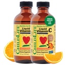 CHILDLIFE ESSENTIALS Liquid Vitamin C - Pure Vitamin C Liquid Supplement for Kids, Toddlers, & Babies, Immune System Support, Low Sugar, Natural Orange Flavor - 4 Fl Oz (Pack of 2)