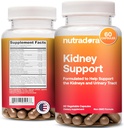 Kidney Support Supplements for Women and Men - Natural Kidney Cleanse Detox Formula Cranberry extract laguntzarekin Kidney & Urinary Tract, Estatu Batuetan formulatua, 2 Month Supply, 1eko paketea