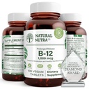Natural Nutra Vitamin B12 1000 mcg, Promote Heart & Nerve Health, Cobalamin B12 Supplement, Calcium Phosphate, Help in Metabolism Health, Optimal Absorption, Gluten Free, Sugar Free, 100 Vegan Tablets