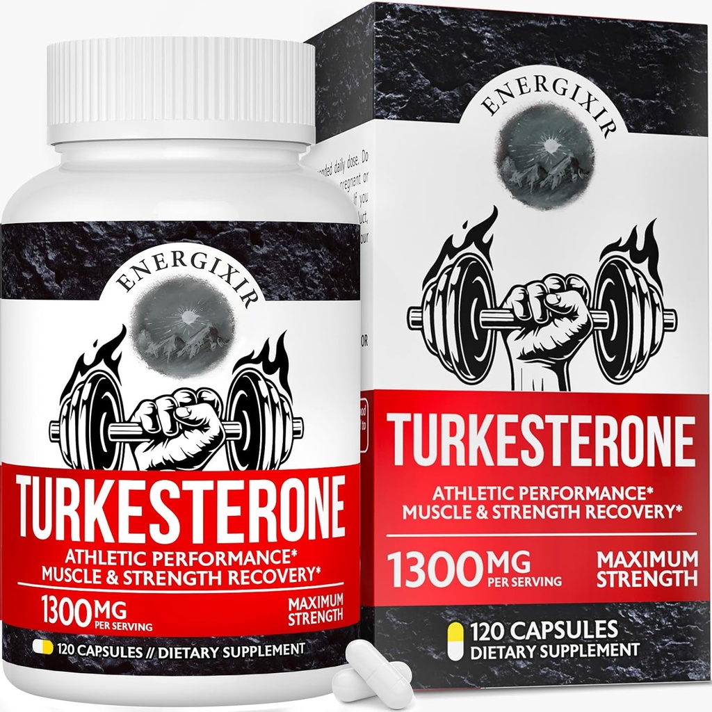 78.000mg Testosteron Supplement för Män, Max Purity 95% Turkesteron, testosteron Booster för mer energi, styrka, uthållighet, prestanda, muskeltillväxt och återhämtning - 60 dagar Supply (120ct)