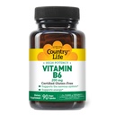 Country Life Vitamin B-6, High Potency, Supports Energy and The Nervous System, 200mg, 90 Vegan Capsules, Certified Gluten Free, Vegan, Halal