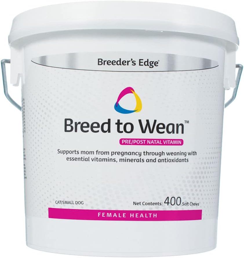 Breeder's Edge Breed to Wean, Prenatal and Postal multiвитамини for Dogs and Cats, Подпомага бременните и кърмещи майки, осигурява антиоксиданти, витамини и минерали, 100 ct за котки и малки кучета