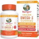 MARYRUTH'S Vegan Omega 3 Gummies for Adults | 2 Month Supply | Sugar Free Supplement with Vitamin C | Flaxseed Oil Immune Support | Overall Wellness | No Fish Taste | 60 Count