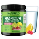 NATURELO Magnesium Powder - Whole Food Calm Magnesium Powder with Quinoa, Cauliflower, & Flaxseed for Stress Relief, Raspberry Lemon 85 Servings, 15oz
