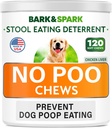 BARK & SPARK NO Poo Treats - Previr a alimentación de cans - Coprophagia Tratamento - Stool Eating Deterrent - Probiotics & Enzymes - Digestive Health + Breath Aid - 120 Soft Chews - USA Made - Liver