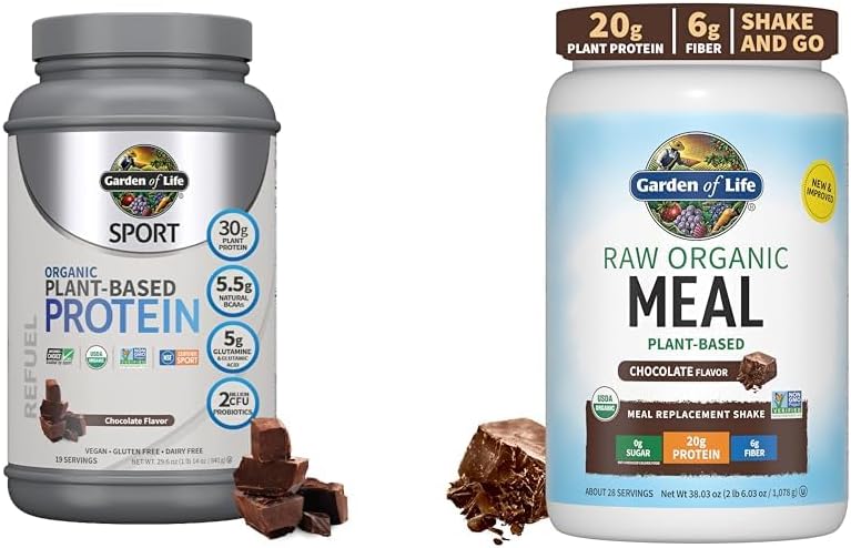 Giardino della vita Organico Vegan Sport Protein Powder, Cioccolato - Probiotici & Raw Organic Meal Sostituzione Shakes