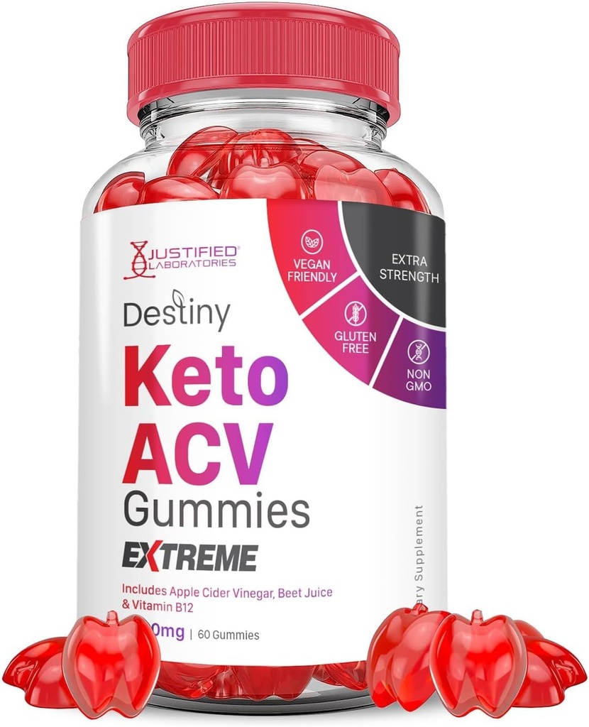 Nhân viên lao động hợp pháp Destiny Keto ACV Gummies cực đoan 2000MG Destiny Kemmies Công thức cao cấp Apple Cider Vinegar với Pomegifate Juice B12 Vegan Non GMMMmys