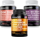 Ceylon Cinnamon (1pk), Nitric Oxide (1pk), and Menopause Support (1pk) supplement Bundle - Potent Vitamins for Heart, Metabolism, Hormone, " Immune Support - Non-GMO, Vegan, Gluten-Free