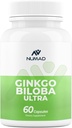 NUMAD Ginseng (600mg) + Ginkgo Biloba (120mg) 60 Capsules Extra Strength Nootropics Brain Support supplement for Memory " Focus