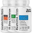 Youth " Tonic Amino Acids Bedtime Trim 15 Day Colon Cleanser " ACV Detox | for Detox Cleanse Metabolism " Lean Muscles | 90 Pills