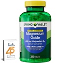 Spring Valley Magnesium 400 mg Tablets for Bone & Muscle Health, 250 Count Bundle with Lual's 45 Diabetes Decoded