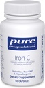 Encapsulacións puras Iron-C - 15 mg - 175 mg de vitamina C - apoio de células vermellas do sangue - produción de enerxía - píldora de ferro altamente biodispoñible - Gluten Free & Vegan - 60 cápsulas.