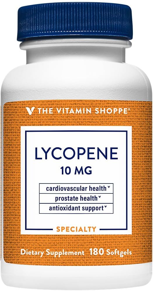Вітамін Shoppe Lycopene 10MG, Антиоксидант, який підтримує серцево-судинне, простати та клітинне здоров'я (180 М'якогель)